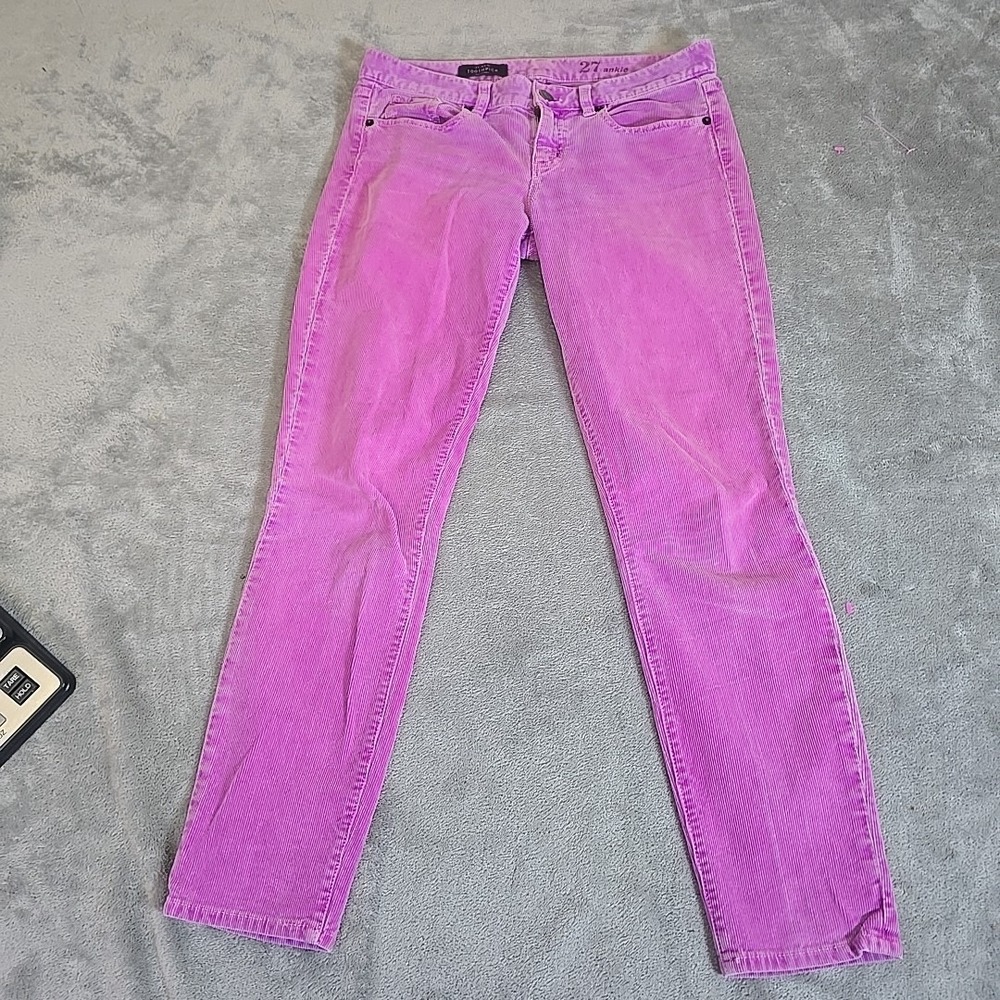 J.Crew Pants Womens 27 Ankle Purple Corduroy Toothpick Mid Rise Casual
